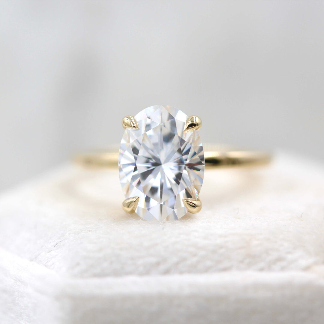3.50CT Oval Cut Solitaire Diamond Moissanite Engagement Ring