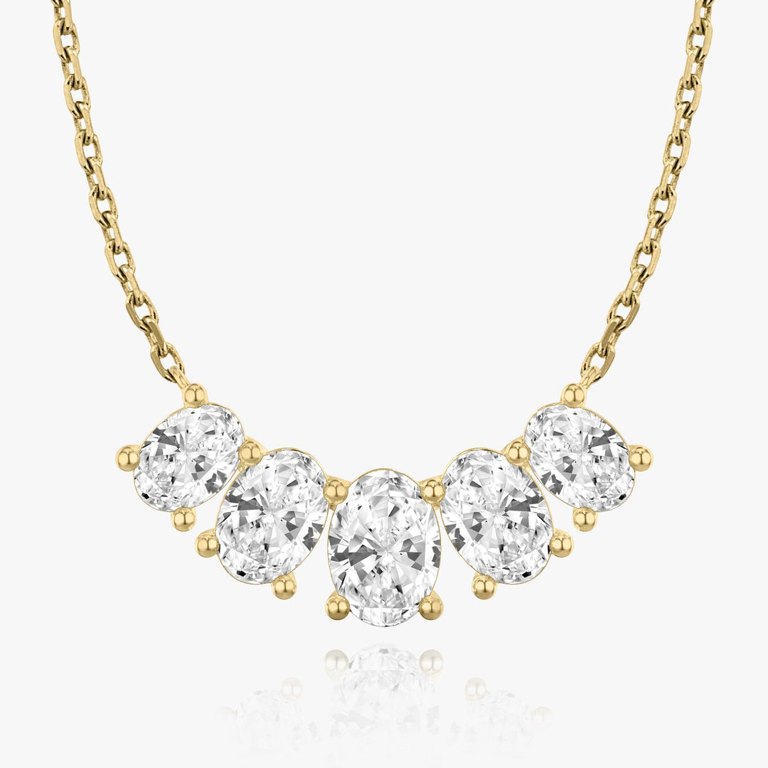 3.50TCW Oval F-VS Lab Grown Diamond Five Stone Necklace