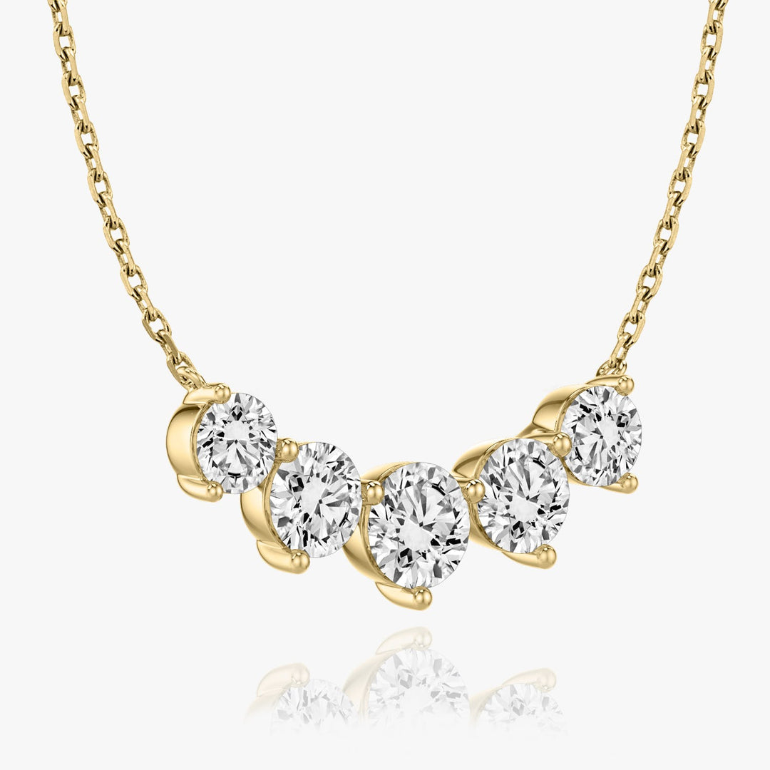 3.50TCW Round F-VS Lab Grown Five Stone Diamond Necklace