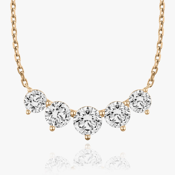 3.50TCW Round F-VS Lab Grown Five Stone Diamond Necklace
