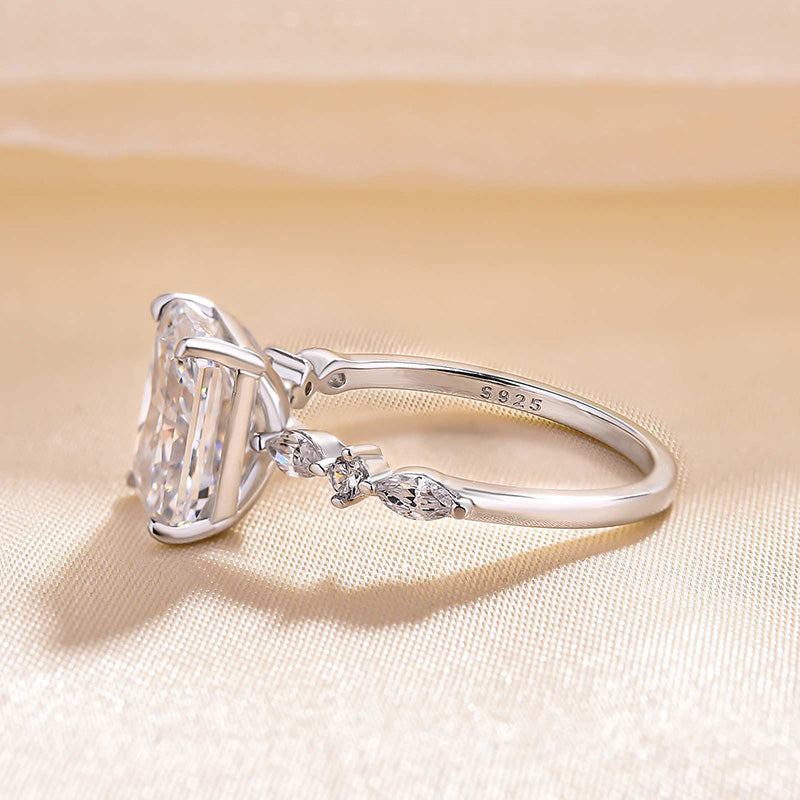 3.50ct Radiant Pave F-VS1 Lab Grown Diamond Engagement Ring
