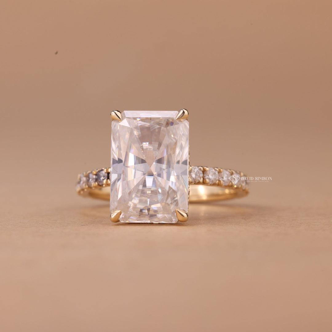 2.5CT Radiant Moissanite
3.5CT Radiant Solitaire
Radiant Cut Moissanite
Hidden Halo Engagement Ring