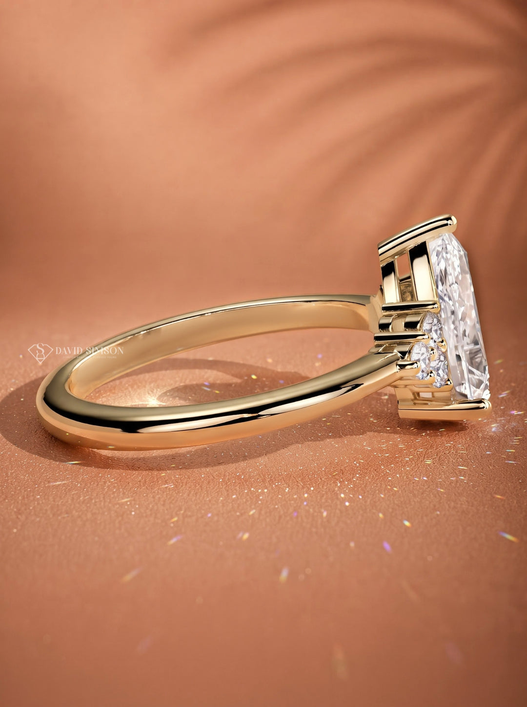 2.0CT to 3.0CT Pear Lab Grown Diamond Seven Stone Engagement Ring