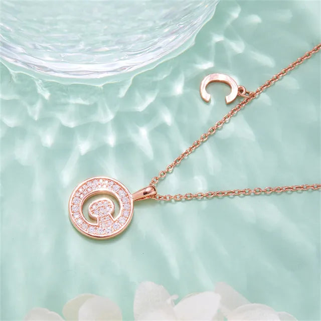 " C " Letter Moissanite Diamond Necklace for Women