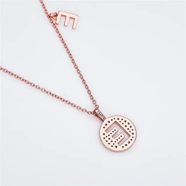 " E " Letter Moissanite Diamond Necklace for Women