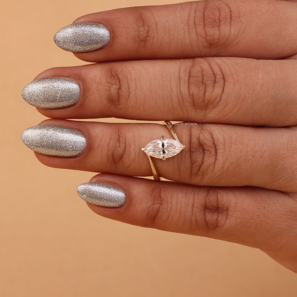 Marquise Bypass Ring
Moissanite Bypass Engagement
Eve Engagement Ring
Marquise Diamond Alternative
