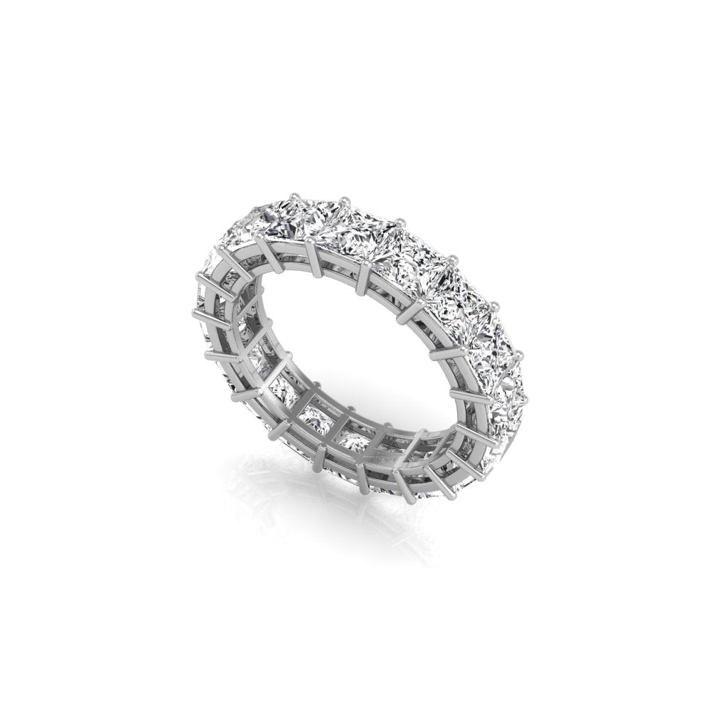 Princess Cut Moissanite Diamond Full Eternity Wedding Band