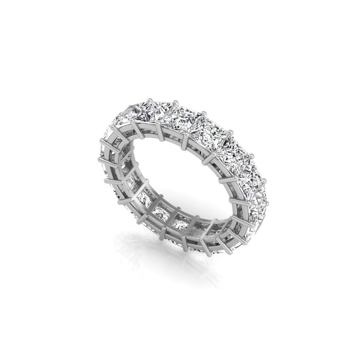 Princess Cut Moissanite Diamond Full Eternity Wedding Band