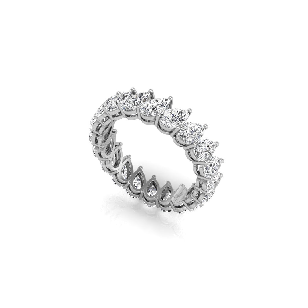 Pear Cut Moissanite Eternity Diamond Wedding Band for Her