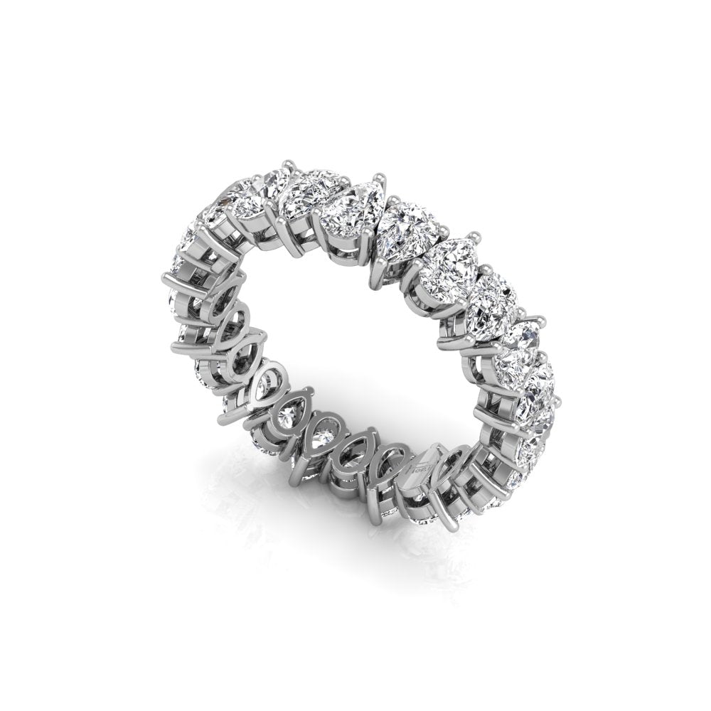 Pear Cut Moissanite Eternity Diamond Wedding Band for Her