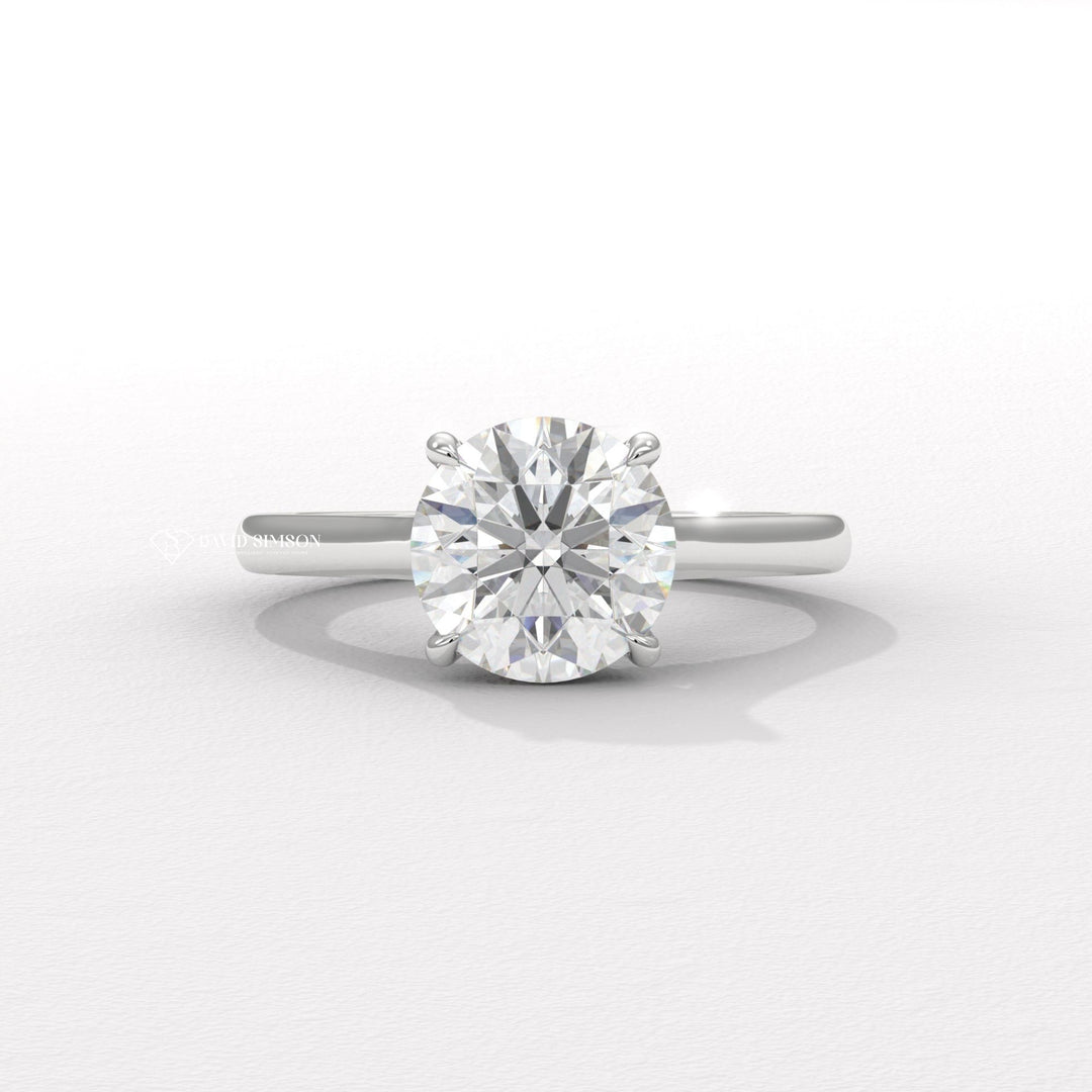 1.50CT-2.50CT Round Moissanite Bridge Set Diamond Solitaire Engagement Ring