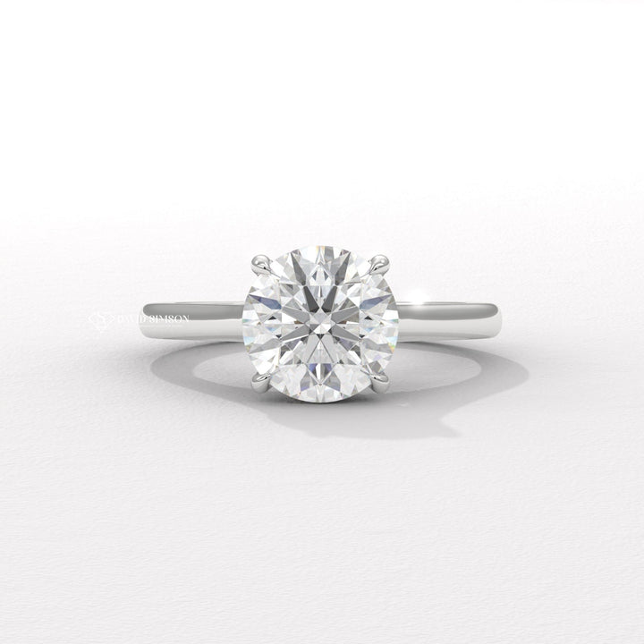 1.50CT-2.50CT Round Moissanite Bridge Set Diamond Solitaire Engagement Ring