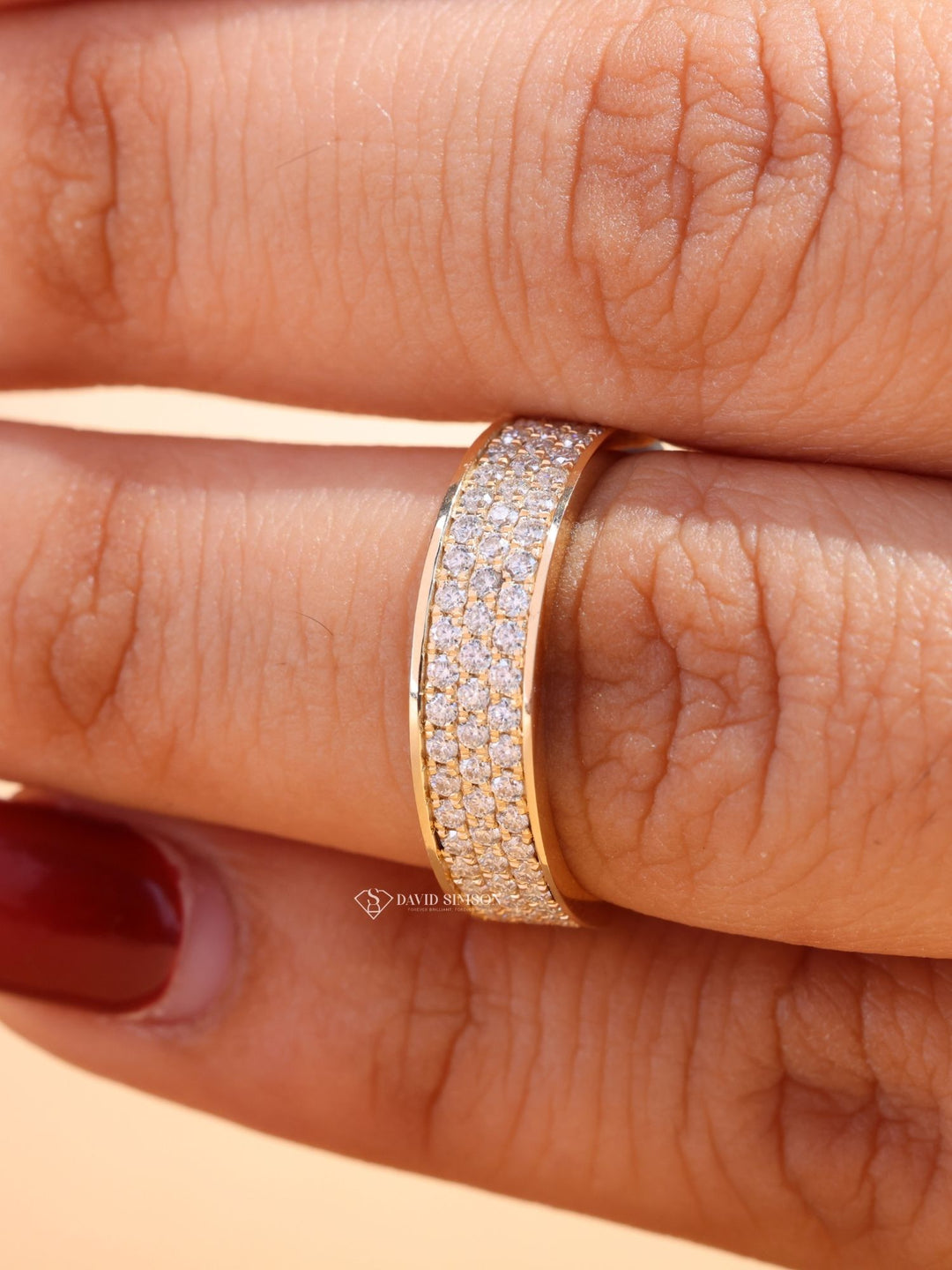 5mm Round Cut Moissanite Men's Diamond Wedding Band