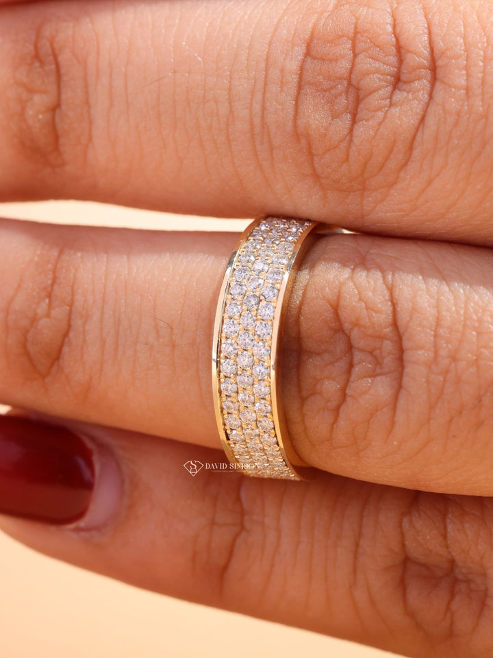 5mm Round Cut Moissanite Men's Diamond Wedding Band