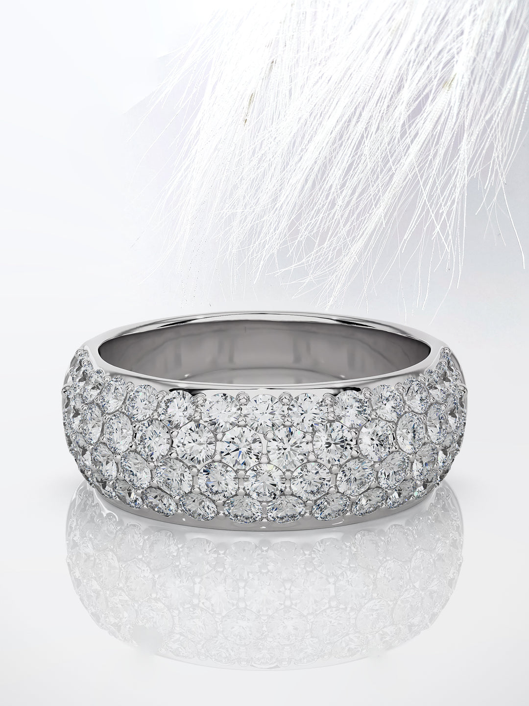 5mm Clustered Moissanite Men's Wedding Band in White Gold – DAVID