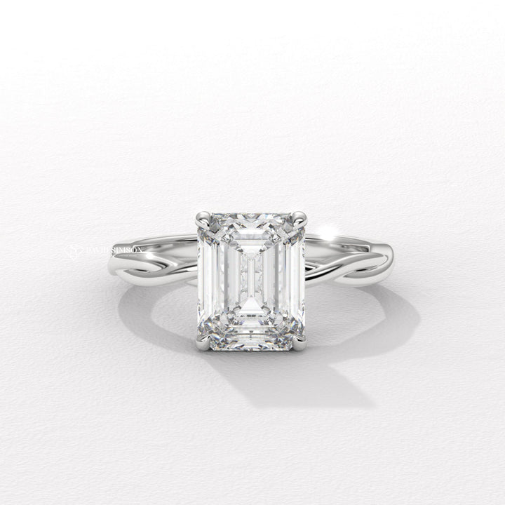 1.50CT-2.50CT Emerald Moissanite Diamond Infinity Solitaire Engagement Ring
