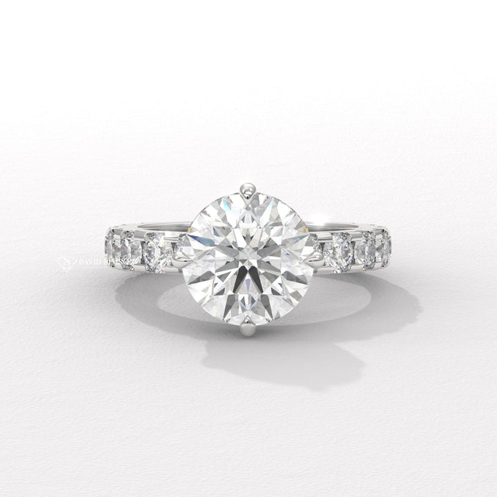 2.0CT-3.0CT Round Diamond Hidden Halo & Pave Engagement Ring
