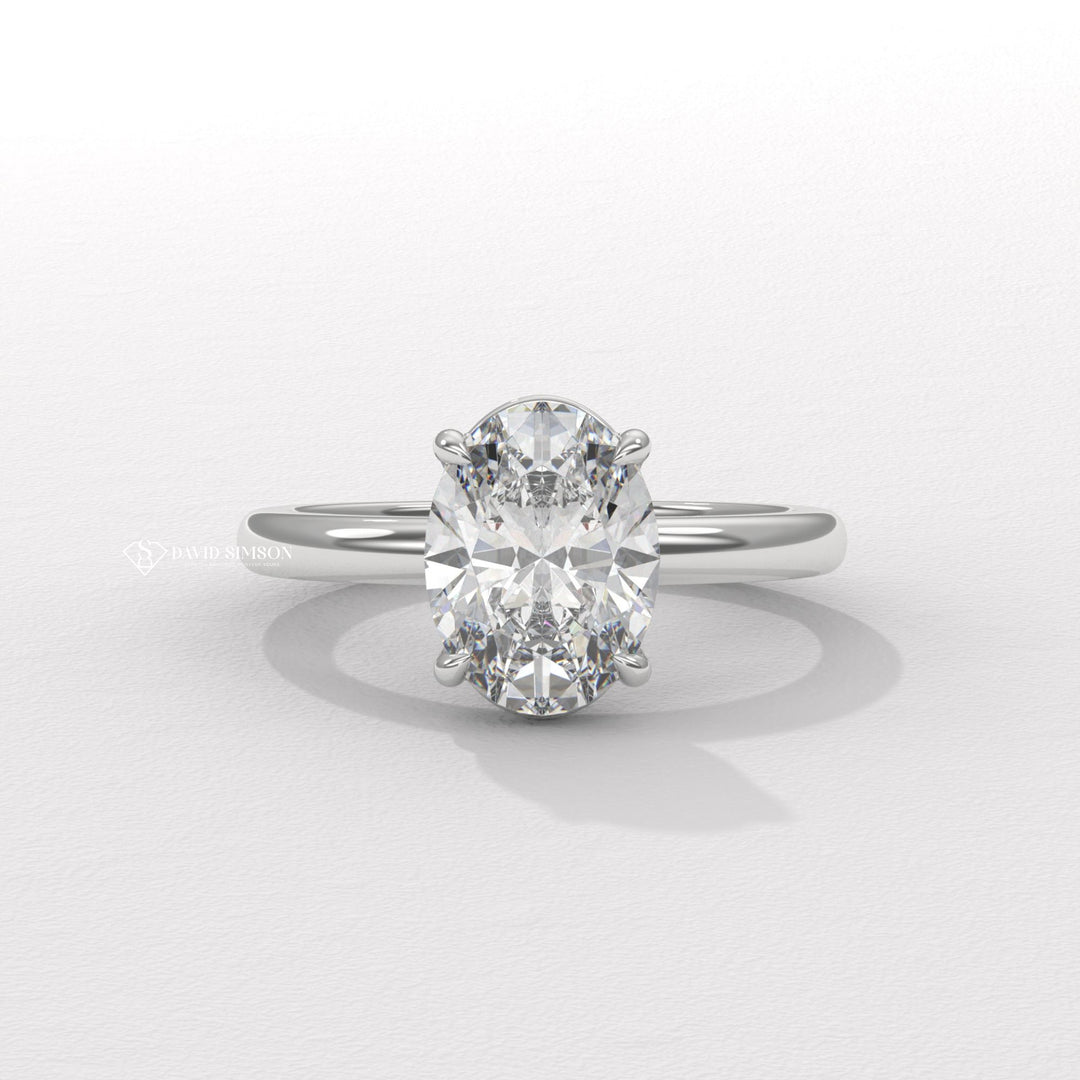 2.50CT-3.50CT Oval Moissanite Diamond Solitaire Engagement Ring