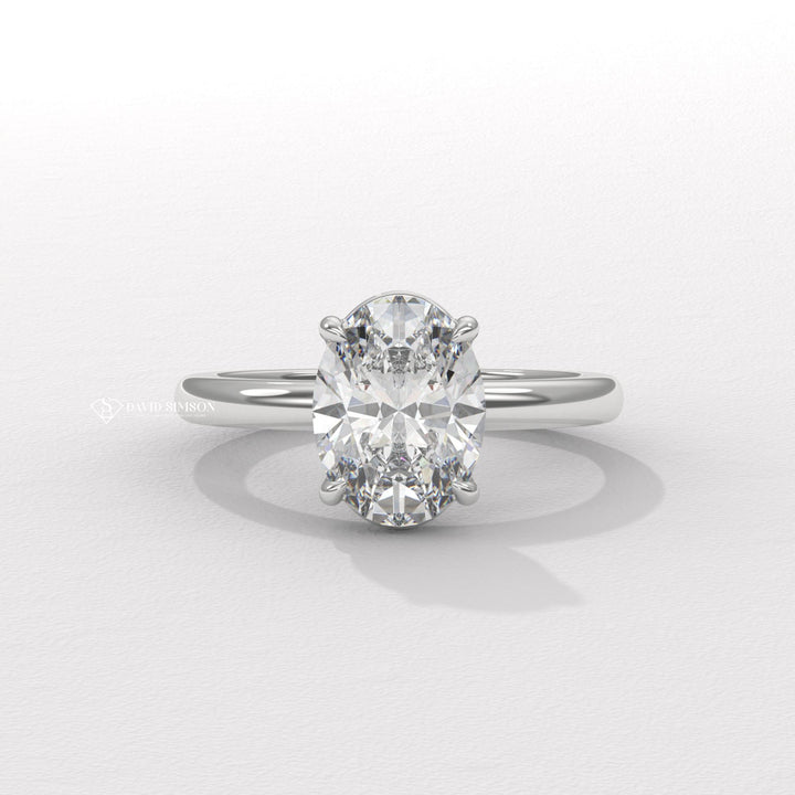 2.50CT-3.50CT Oval Moissanite Diamond Solitaire Engagement Ring