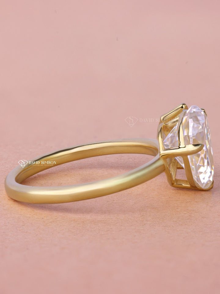 Pear Cut Moissanite Diamond Toi et Moi Engagement Ring for Her