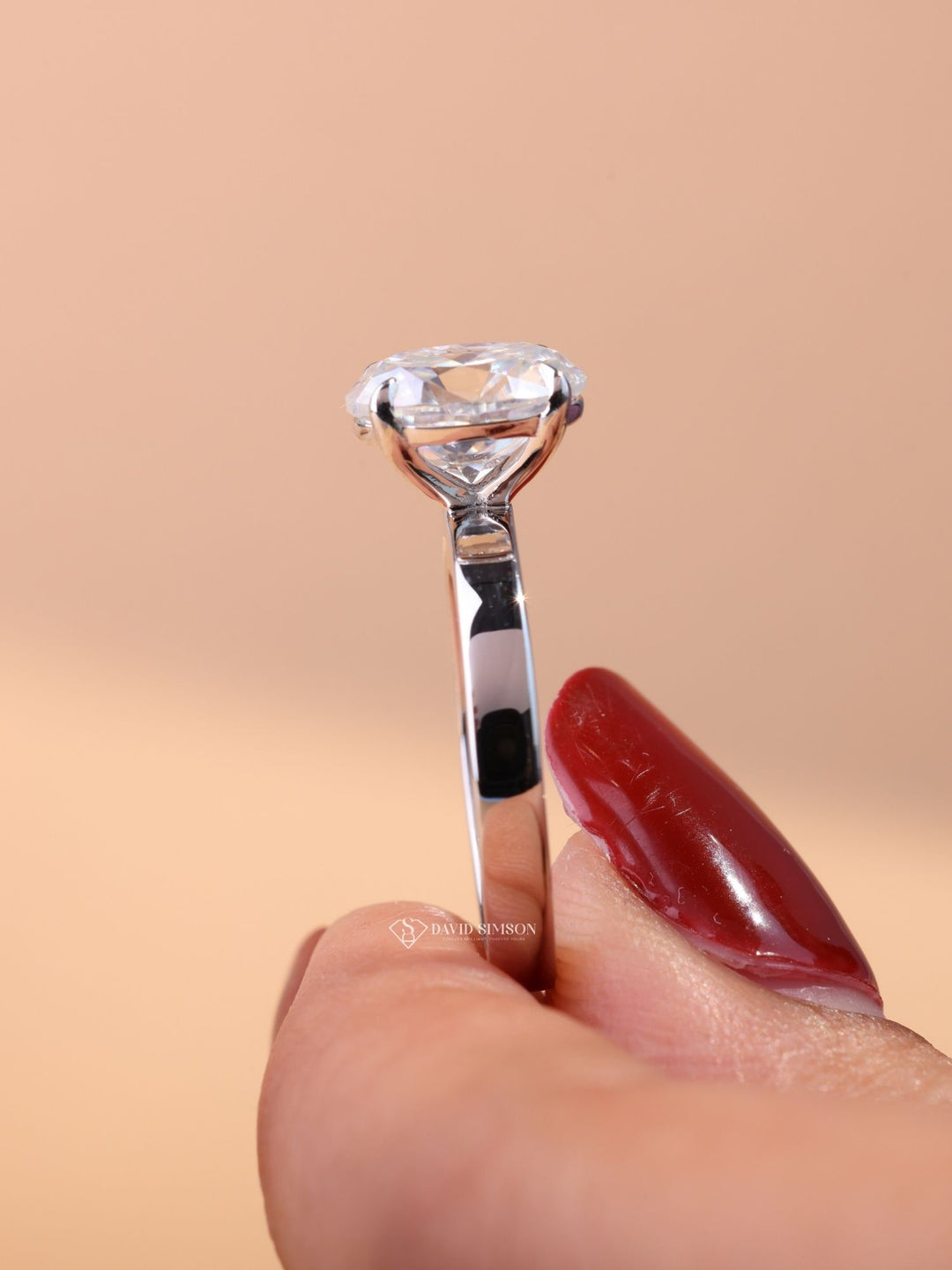 1.50CT-2.50CT Oval Cut Moissanite Diamond Thick Band Engagement Ring