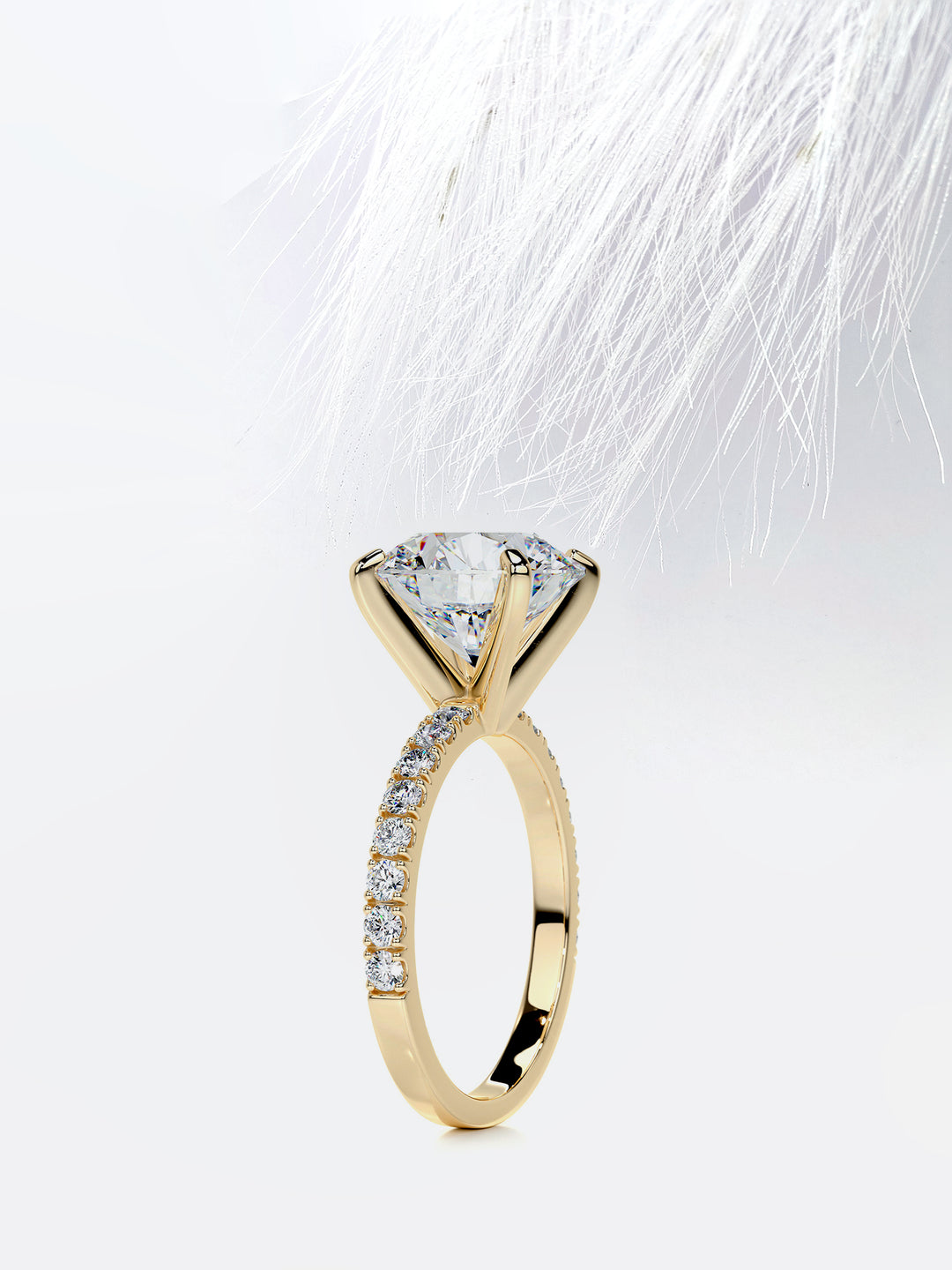 5.0CT Round Cut Moissanite Diamond Pave Engagement Ring