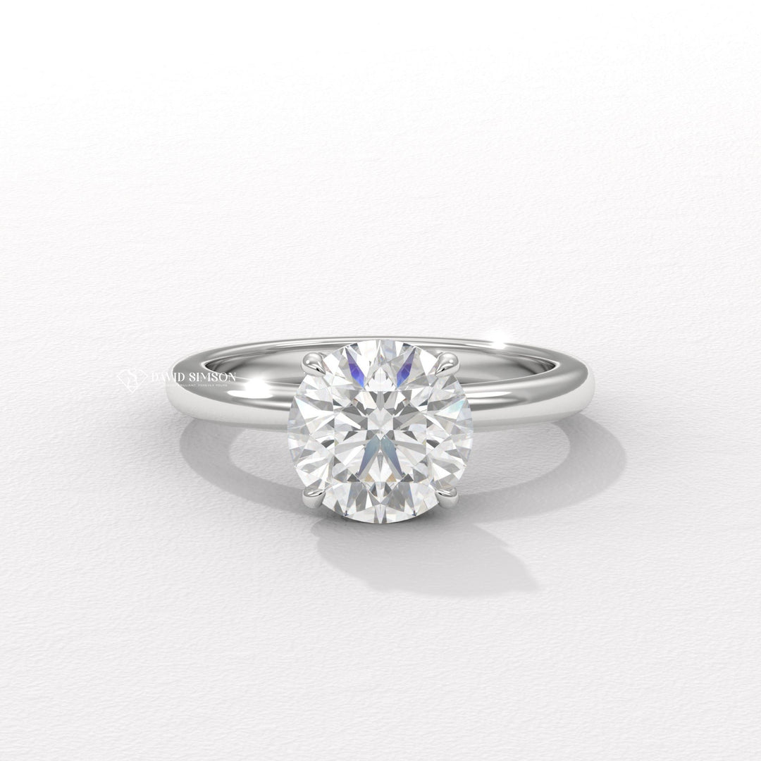 1.0CT-3.0CT Round Moissanite Diamond Tulip Set Engagement Ring