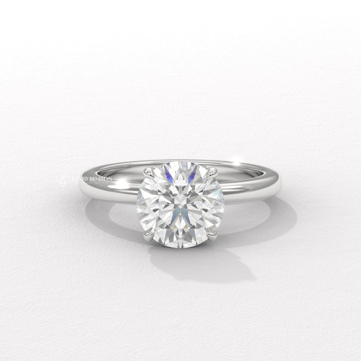 1.0CT-3.0CT Round Moissanite Diamond Tulip Set Engagement Ring
