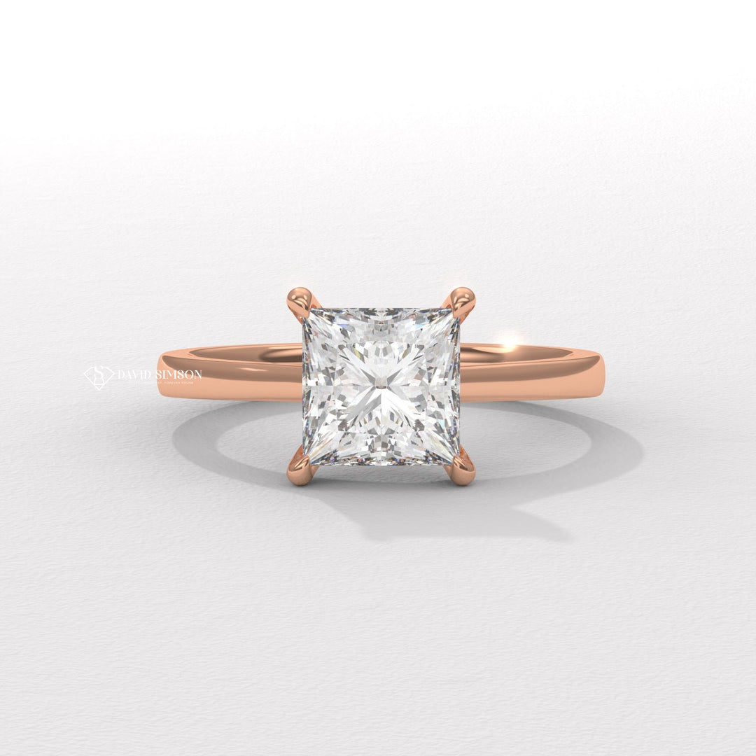 1.50CT-2.50CT Princess Moissanite Solitaire Diamond Engagement Ring