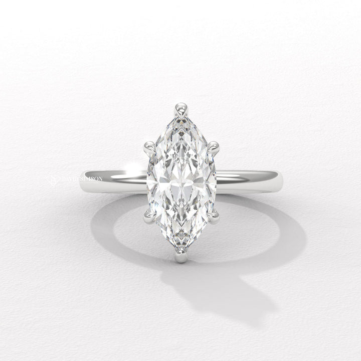 1.50CT-2.50CT Marquise Moissanite Hidden Halo Diomond Engagement Ring