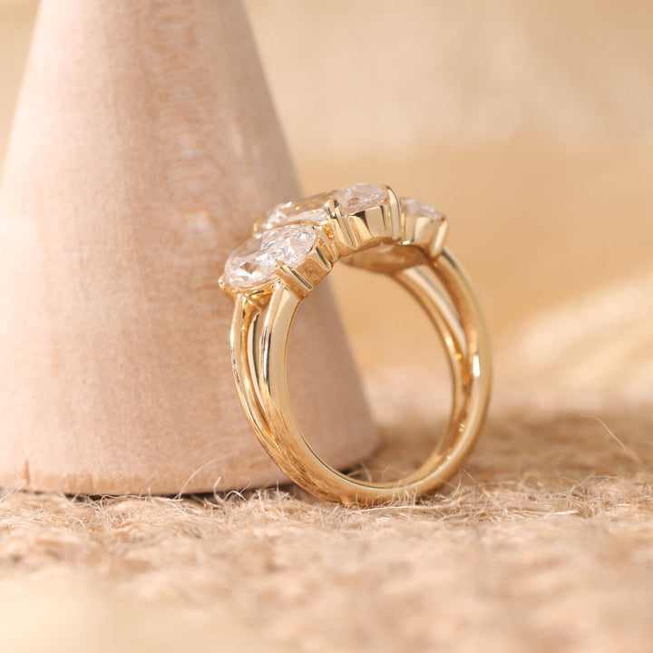 Oval Diamond Alternative
Three Stone Moissanite
Vintage Oval Ring
Old Mine Cut Bridal
Past Present Future Ring
Eco Friendly Jewelry
Lab Grown Moissanite
