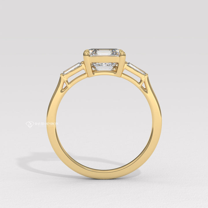 Asscher Cut Engagement Ring
Three Stone Asscher Ring
3 Stone Engagement Ring
Asscher Moissanite Ring