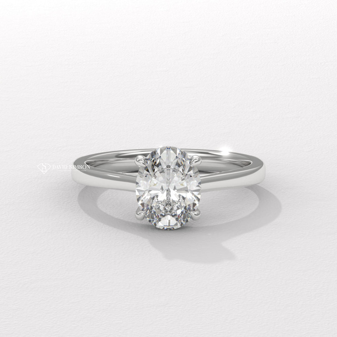 2.0CT-3.0CT Oval Moissanite Diamond Solitaire Engagement Ring