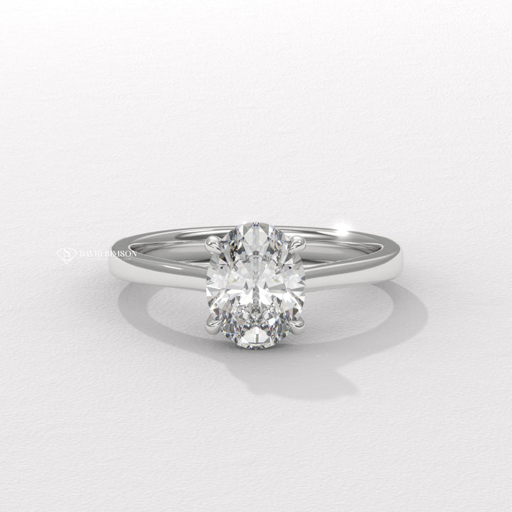 2.0CT-3.0CT Oval Moissanite Diamond Solitaire Engagement Ring