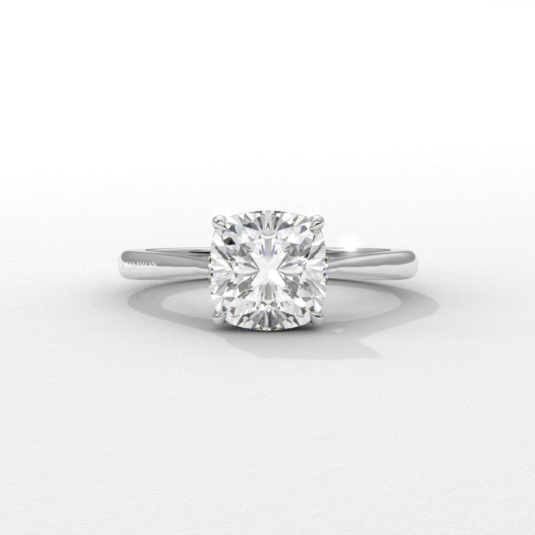 2.0CT-3.0CT Cushion Moissanite Diamond Hidden Halo Engagement Ring