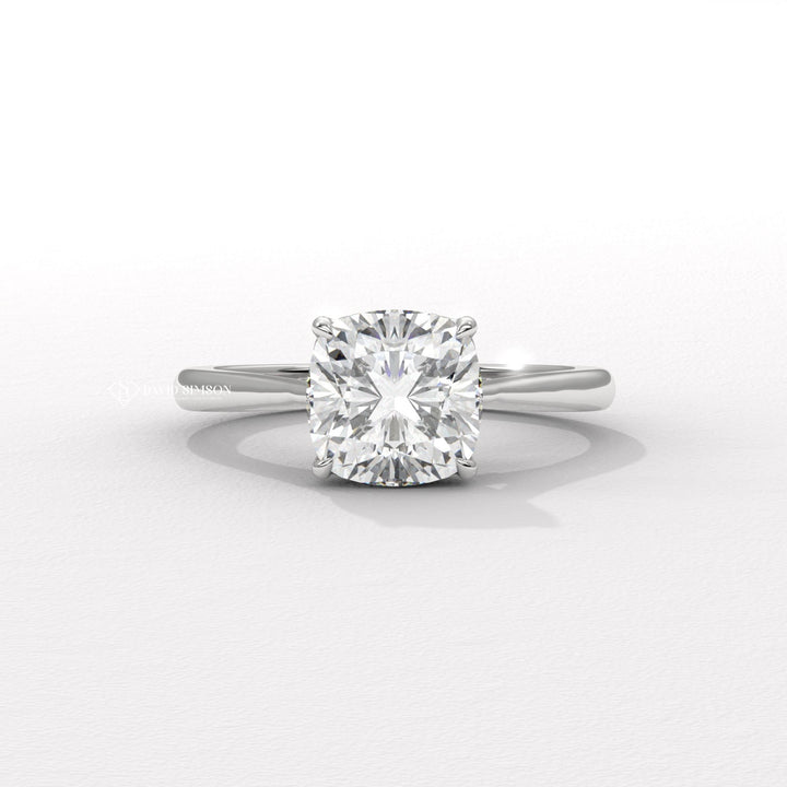 2.0CT-3.0CT Cushion Moissanite Diamond Hidden Halo Engagement Ring