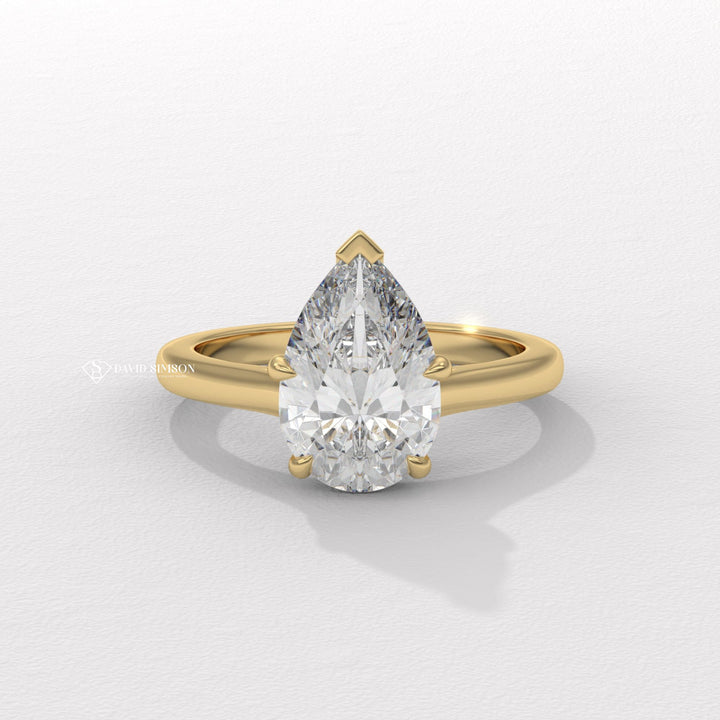 2.50CT-3.50CT Pear Moissanite Solitaire Diamond Engagement Ring for Women