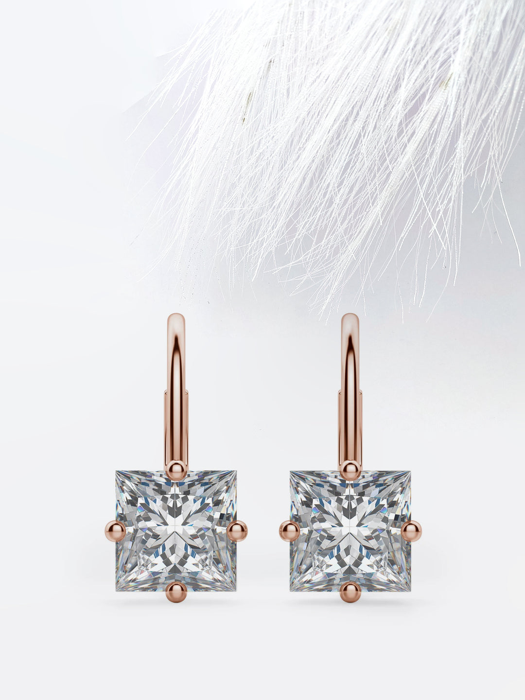 Princess Cut Moissanite Renee Diamond Earrings for Women