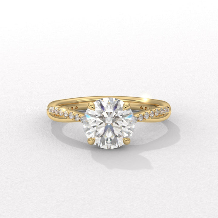 1.0CT-3.0CT Round Moissanite Infinity Diamond Engagement Ring