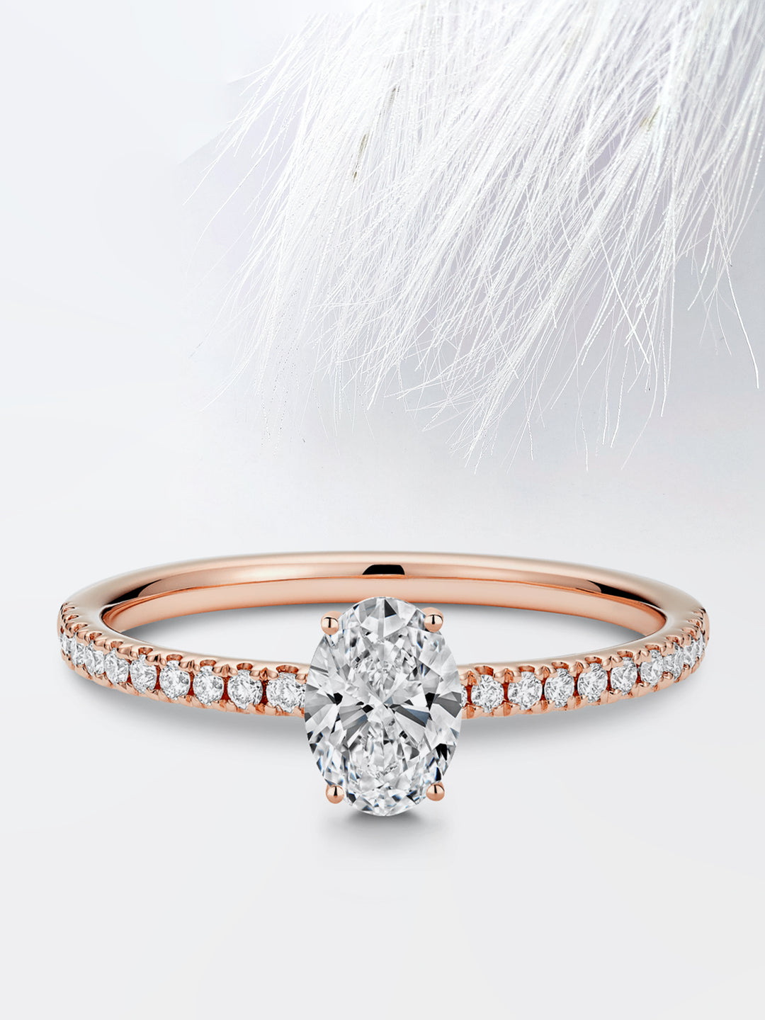 0.75CT Princess Cut Moissanite Pave Diamond Engagement Ring