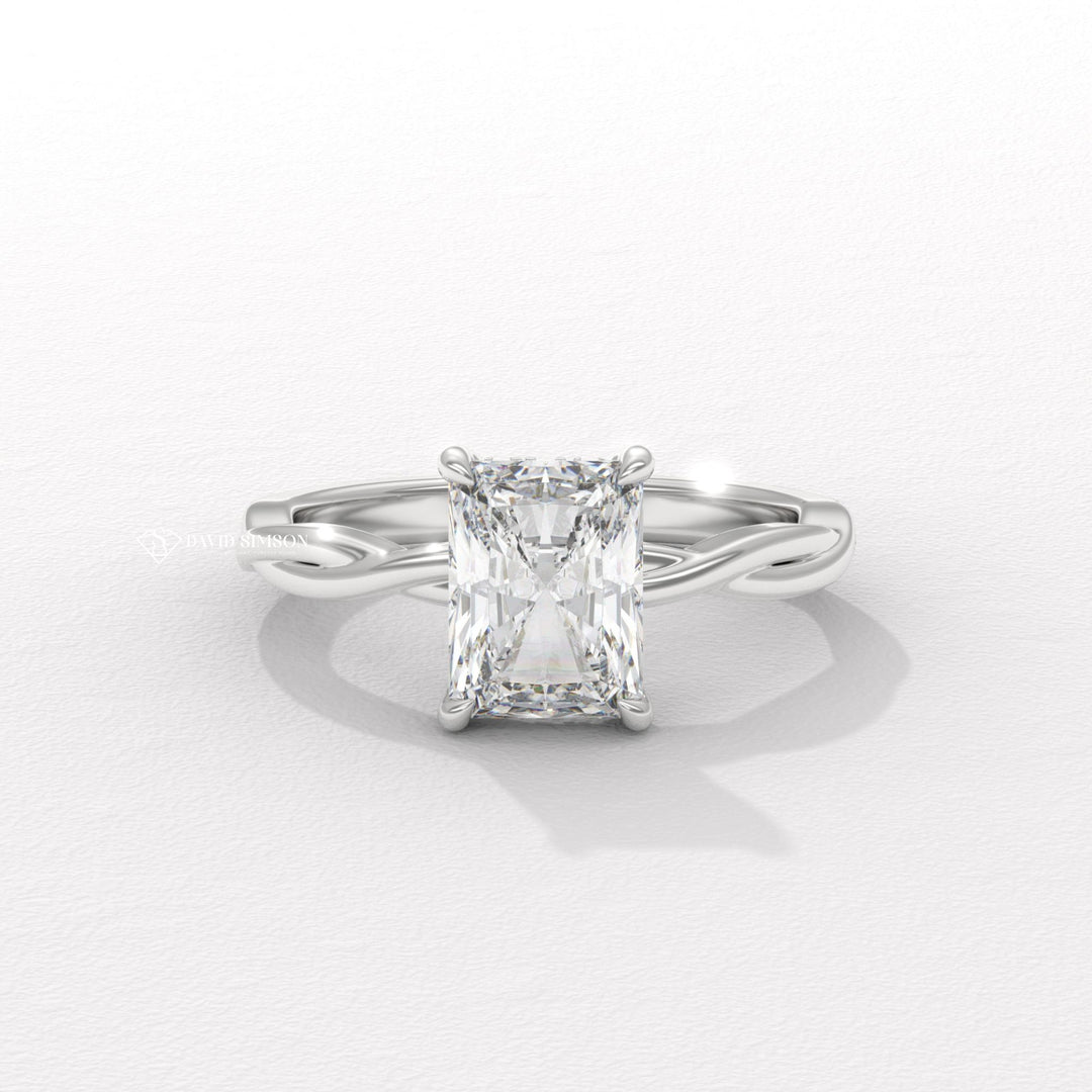 2.0CT-3.0CT Radiant Moissanite Infinity Diamond Hidden Halo Engagement Ring