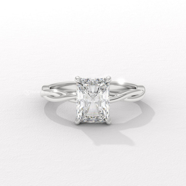 2.0CT-3.0CT Radiant Moissanite Infinity Diamond Hidden Halo Engagement Ring