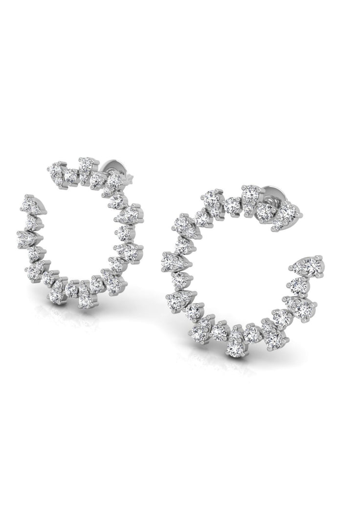 Round Cut Diamond Moissanite Circle Earrings for Women