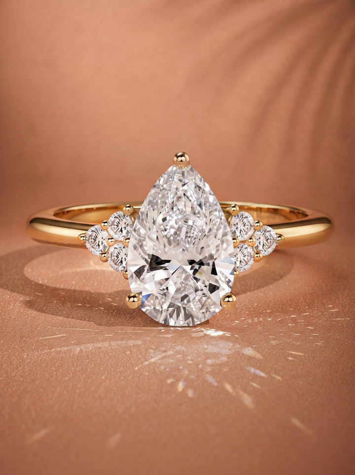 2.0CT to 3.0CT Pear Lab Grown Diamond Seven Stone Engagement Ring