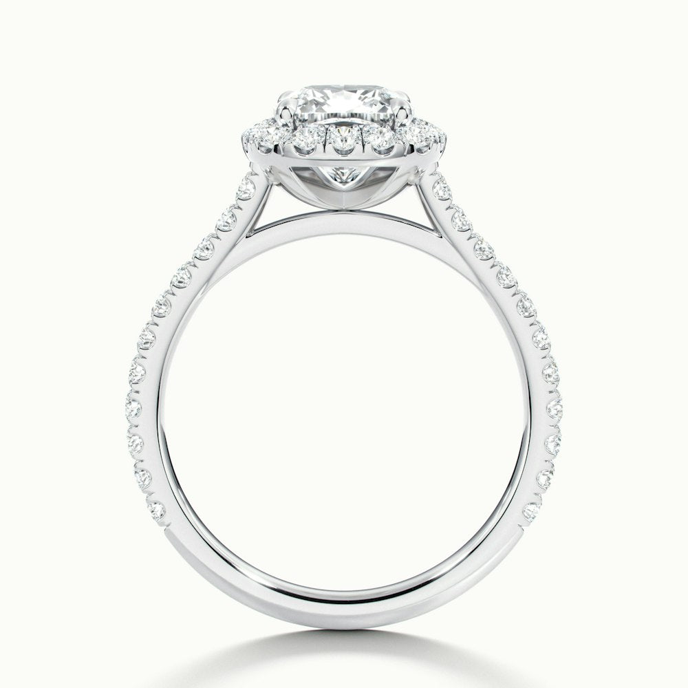 1.50CT Cushion Cut Halo Moissanite Diamond Engagement Ring