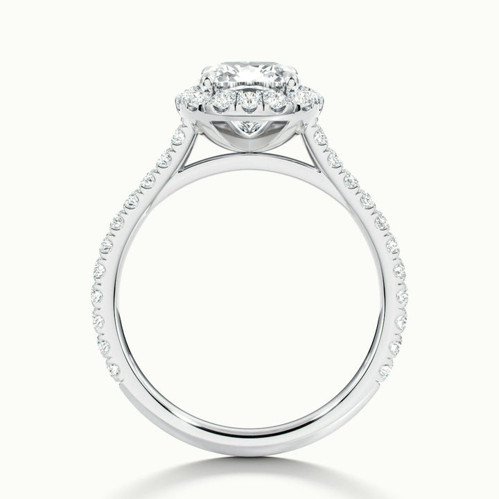 1.50CT Cushion Cut Halo Moissanite Diamond Engagement Ring