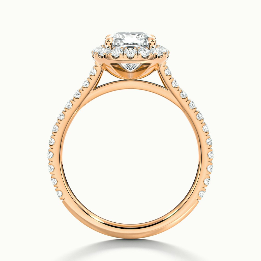 1.50CT Cushion Cut Halo Moissanite Diamond Engagement Ring