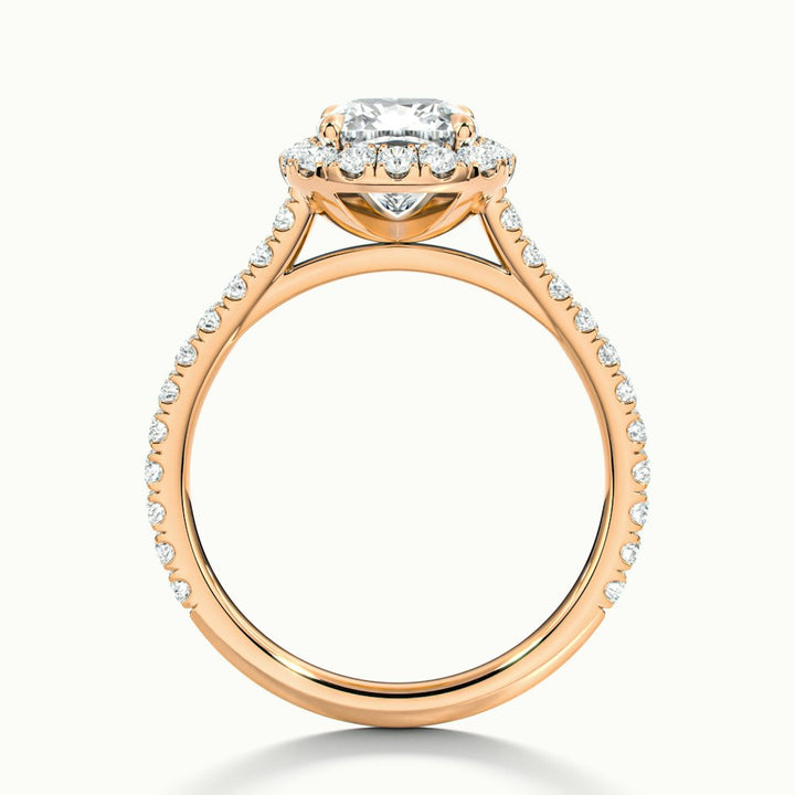 1.50CT Cushion Cut Halo Moissanite Diamond Engagement Ring