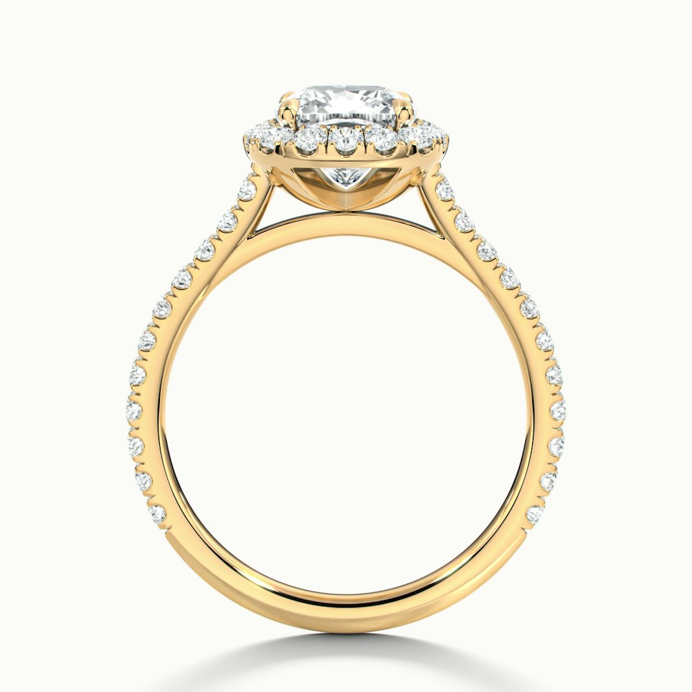 1.50CT Cushion Cut Halo Moissanite Diamond Engagement Ring