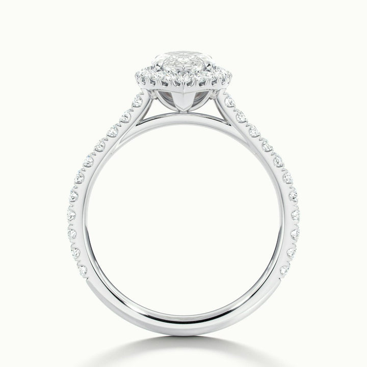 2.0CT Marquise Cut Halo Diamond Moissanite Engagement Ring